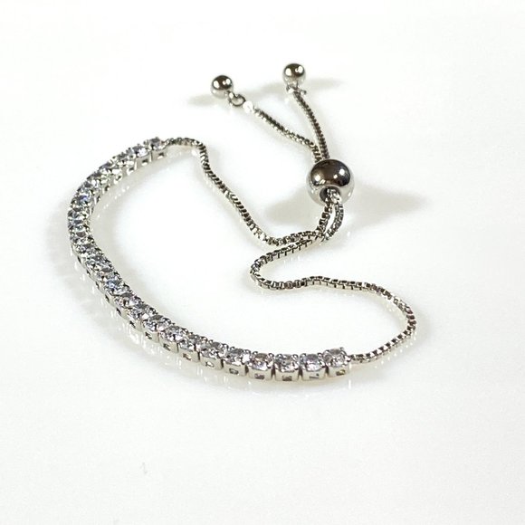 Sterling Silver Adjustable Tennis Bracelet - Picture 9 of 10
